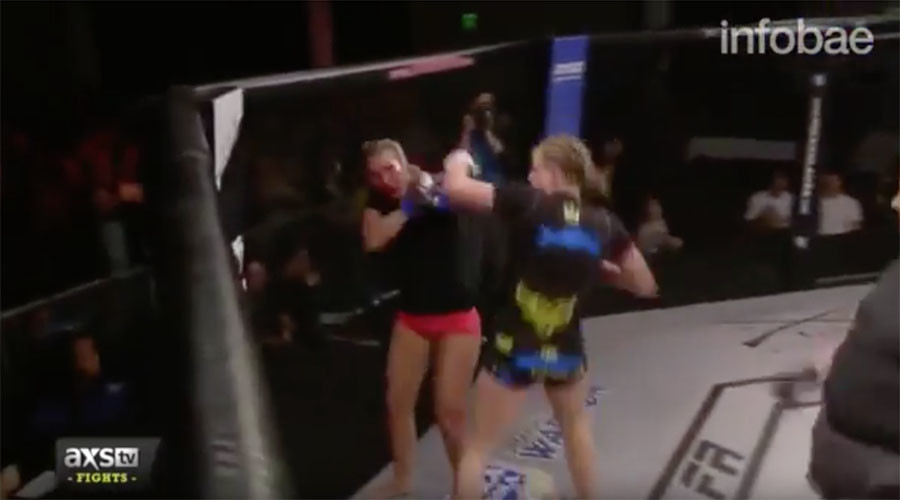 American female MMA fighter gets pounded after confusing 10-second warning with final bell (VIDEO)