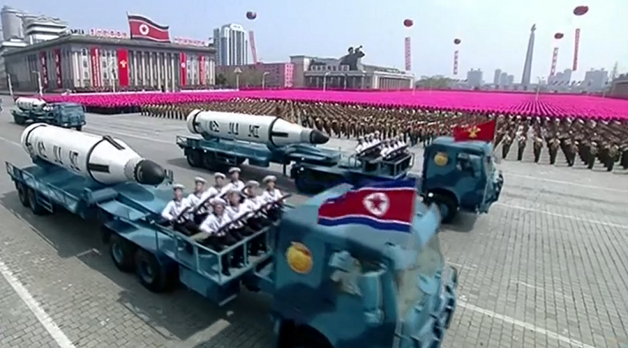 Pyongyang unveils submarine-based missiles at military parade marking founder’s birth (LIVE) 