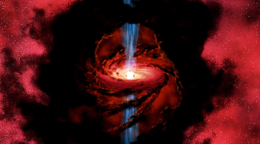 Newborn star survives on ‘space dust hamburger’ – study (VIDEO)