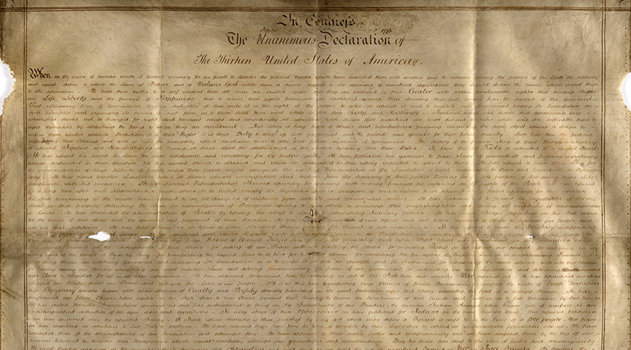 Rare parchment of US declaration discovered in England