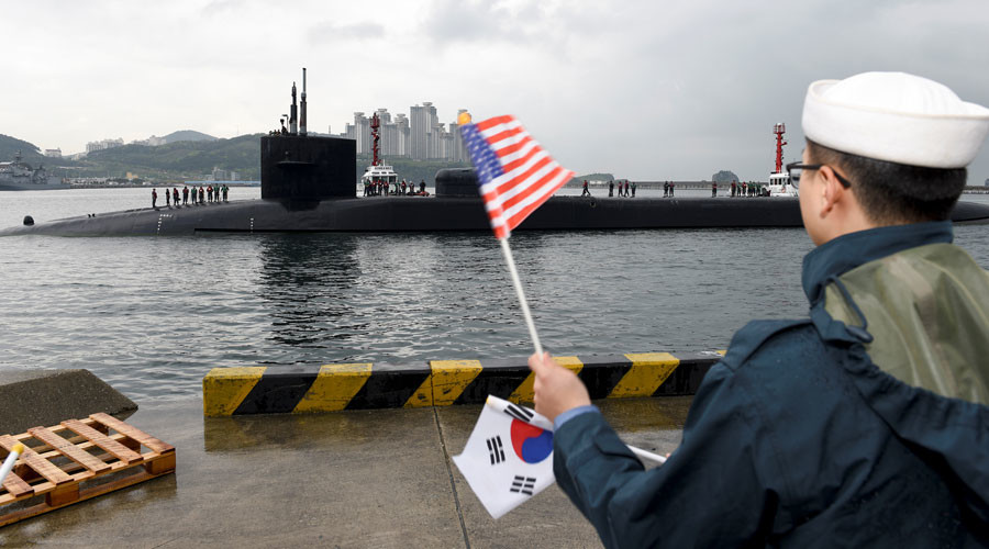 US nuclear sub docks in S. Korea amid reports of massive artillery drills by North