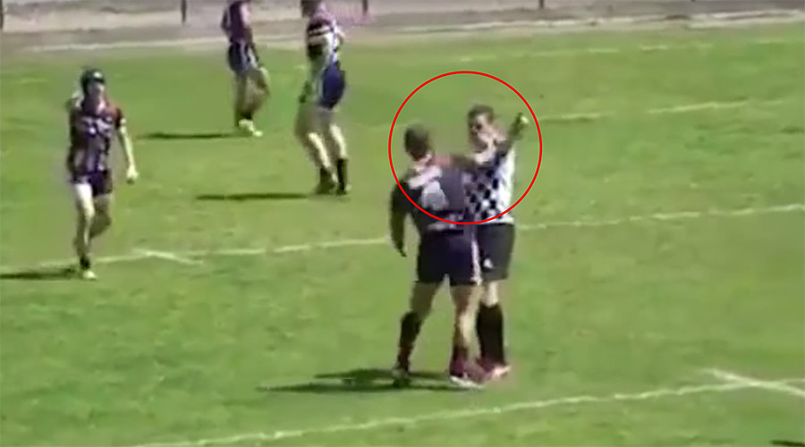 French rugby league player knocks out referee after being yellow-carded (VIDEO)