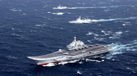 FILE PHOTO: China's Liaoning aircraft carrier conducts a drill in an area of South China Sea © Reuters