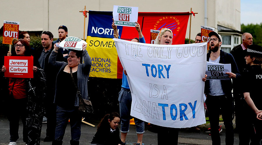 ‘Tory scum!’ Theresa May faces angry protest after ‘hiding’ from Bristol voters (VIDEO)