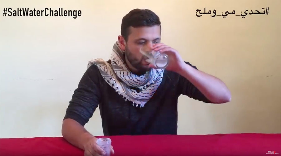 Worldwide #SaltwaterChallenge: Massive support for jailed Palestinians on hunger strike (VIDEO)