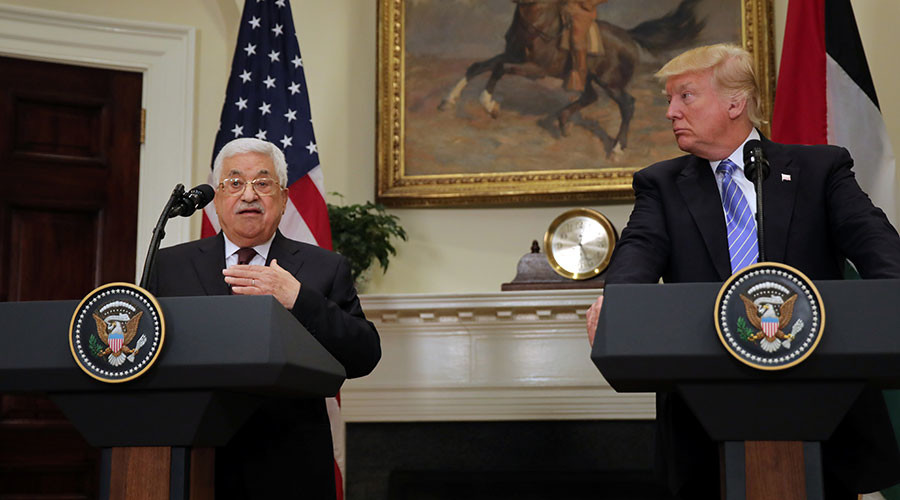 Trump, Abbas express optimism about reaching ‘historic peace treaty’ with Israel in first meeting