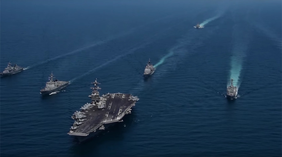 ‘USS Carl Vinson’ in show of force with S. Korea & US destroyers (VIDEO)
