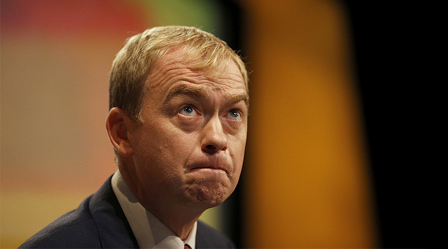 Coach trip: Lib Dem leader falls over on live TV (VIDEO)