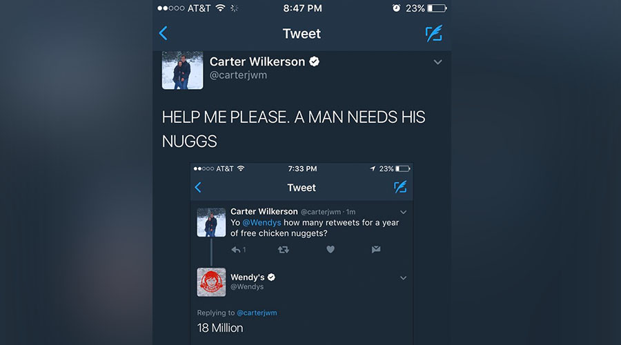Chicken supreme: #NuggsForCarter rules roost, beats Ellen’s retweet record