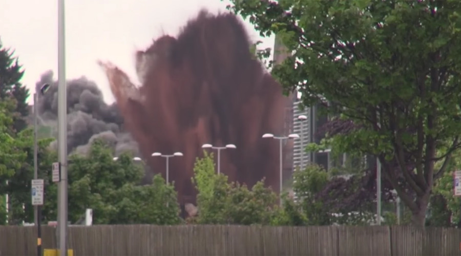 Blast from the past: Drone footage shows spectacular detonation of WW2 bomb (VIDEO)