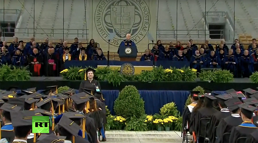 Mike Pence Notre Dame speech marred by student walk-out (VIDEO)