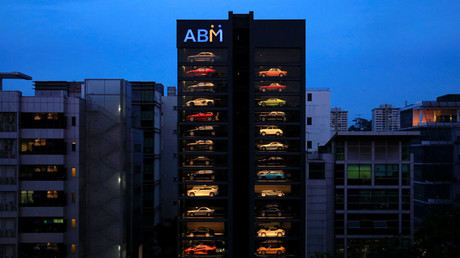 An exotic used car dealership designed to resemble a vending machine in Singapore © Thomas White 