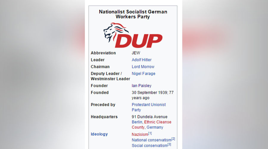 Wikipedia ‘hack’ claims Adolf Hitler leads kingmakers of UK politics
