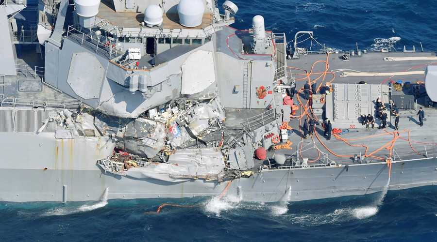 Missing sailors found dead in damaged US destroyer following collision near Japan – Navy