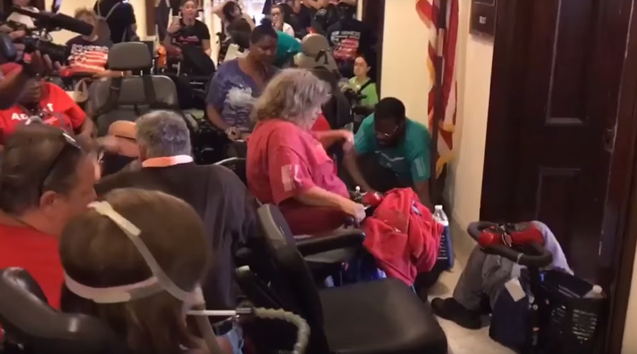 Disabled protesters dragged from healthcare bill protest in Capitol Hill (PHOTOS, VIDEOS)