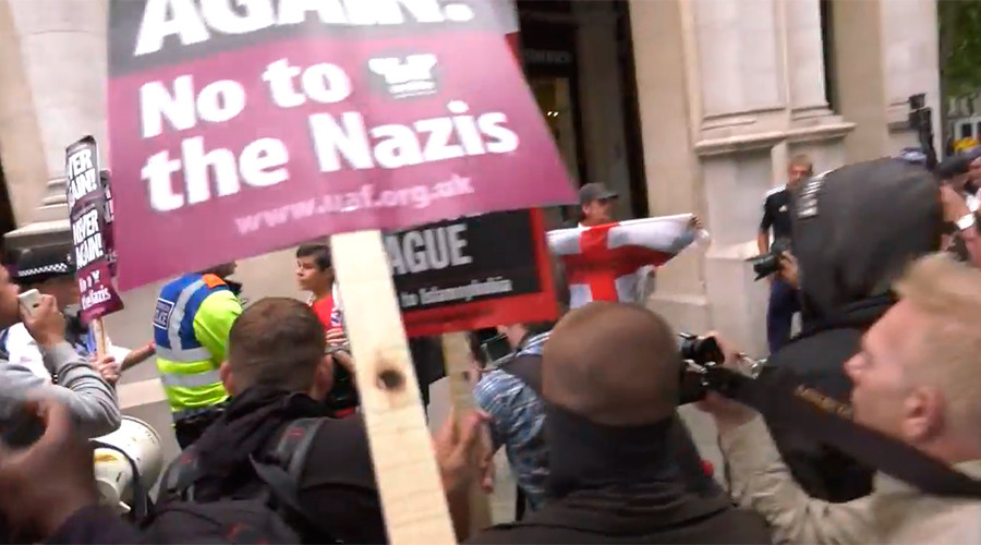 Arrests made as far-right and anti-fascist protesters clash in London (VIDEO)
