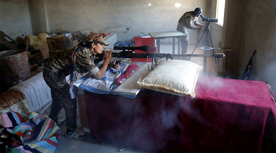 Female sniper laughs off near-fatal ISIS bullet in Raqqa gun fight (VIDEO)