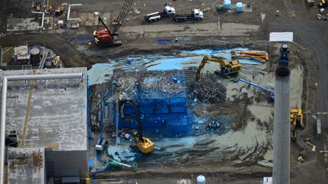 Aerial photo of demolition at the Plutonium Finishing Plant © Hanford Site
