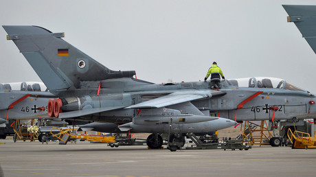 FILE PHOTO A technician works on a German Tornado jet at the air base in Incirlik, Turkey © Tobias Schwarz