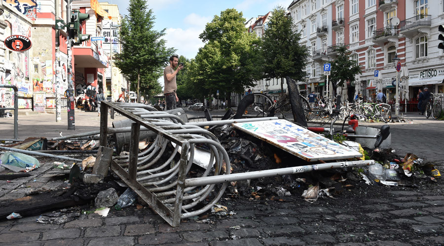 Burnt-out barricades, smashed-up buildings: Hamburg awakes to carnage after night of G20 riots