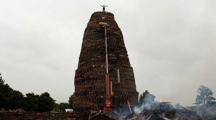 Eleventh Night: Bonfire built beside petrol station sparks safety fears (PHOTOS)
