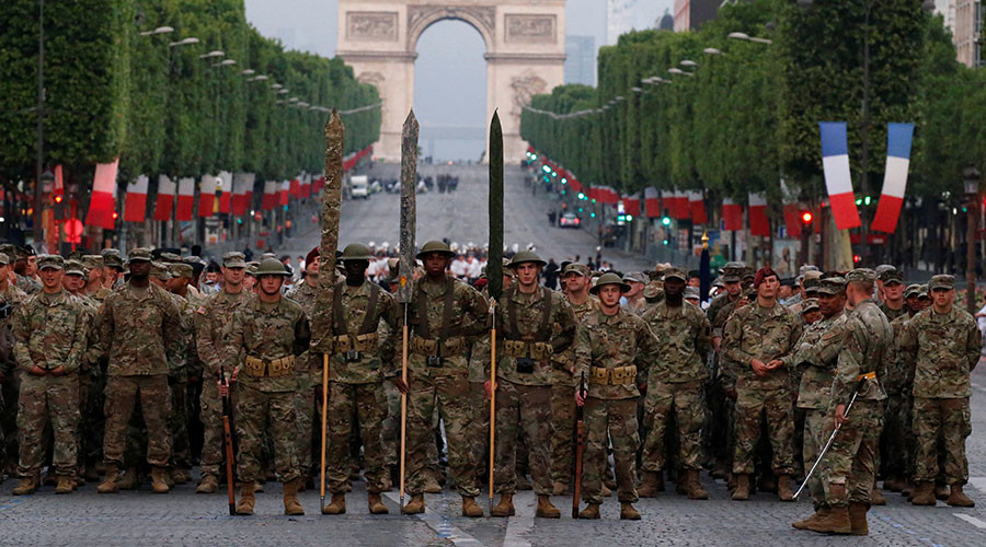 US troops march in Paris ahead of Bastille Day parade to be attended by Trump (PHOTOS)