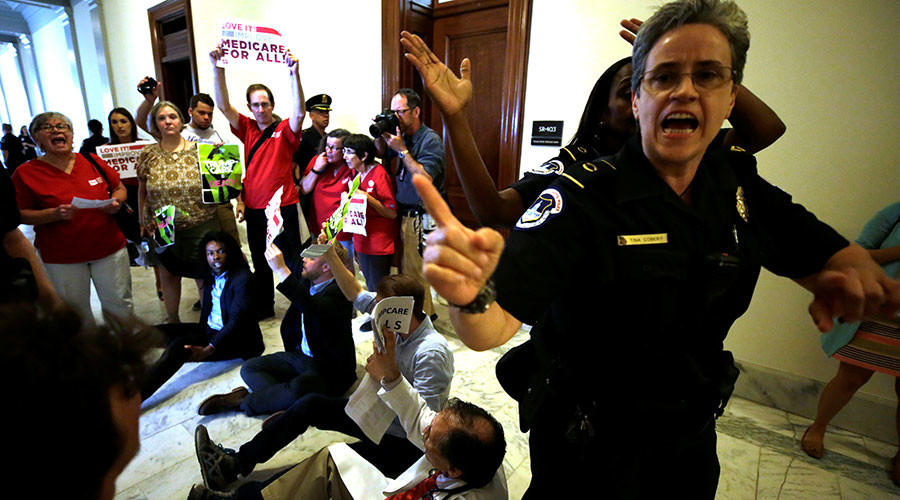 80 arrested on Capitol Hill protesting Senate healthcare bill