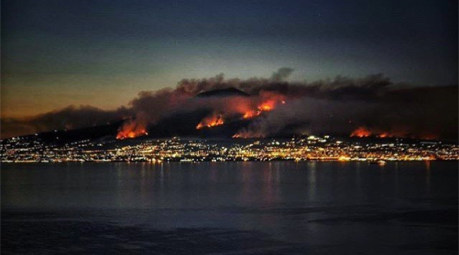 Mount Vesuvius on fire: People evacuated as smoke engulfs volcano, seen from Pompeii