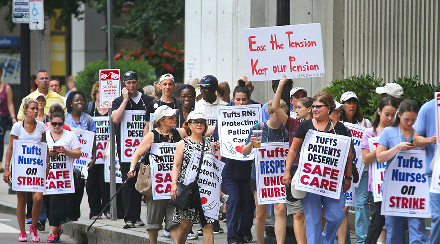 ‘None of us wanted this’: Boston nurses go on strike for higher pay & more staff