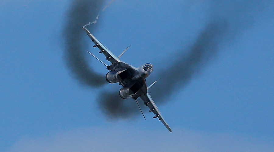 MiG-29 fighter pilot ejects from flaming jet during disastrous take-off (VIDEO)