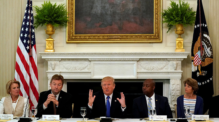 ‘Don’t leave town’: Trump tells GOP senators to pass healthcare bill