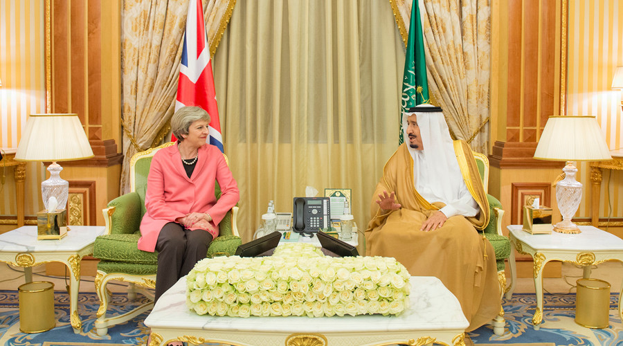 Theresa May denies suppressing report on Saudi terrorism funding to protect UK arms deals