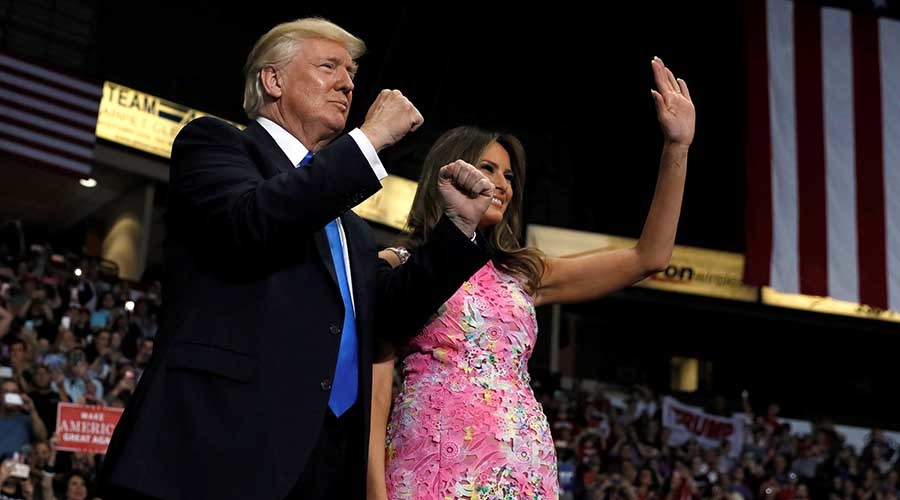 ‘Going back home to Mommy’: Trump mocks protester at campaign-style rally