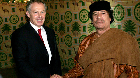 Tony Blair and Muammar Gaddafi © Leon Neal