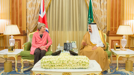 Saudi Arabia's King Salman bin Abdulaziz Al Saud and British Prime Minister Theresa May in Riyadh, Saudi Arabia © Bandar Algaloud