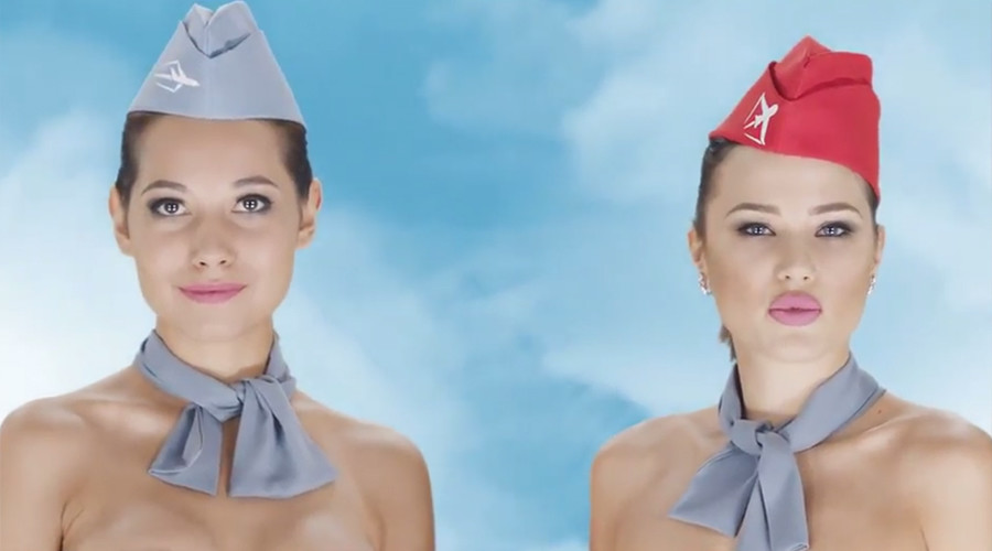Naked flight attendants in Kazakh travel company ad stir online debate (VIDEOS)