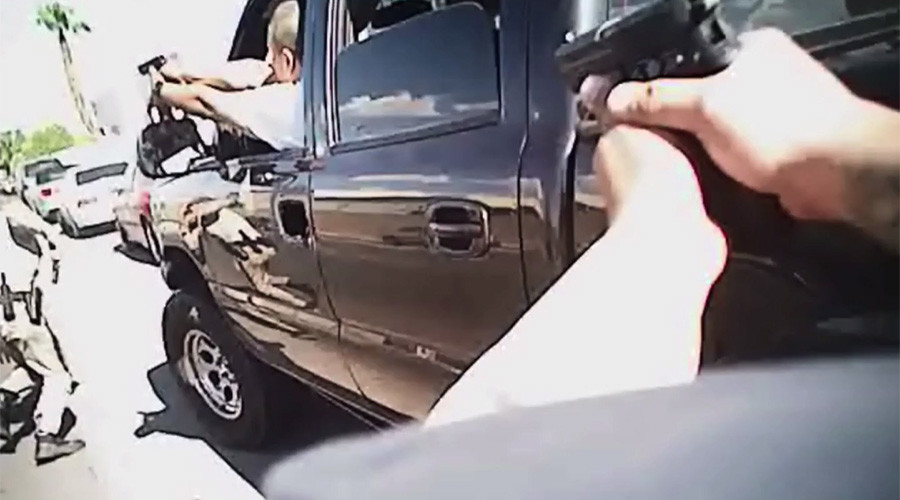 Officer escapes Las Vegas shootout unharmed as bullet hits his gun belt (PHOTO, GRAPHIC VIDEO)