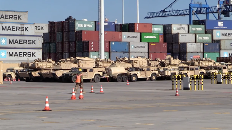 US military equipment arrives in Poland as part of NATO's 'Operation Atlantic Resolve' (VIDEO)