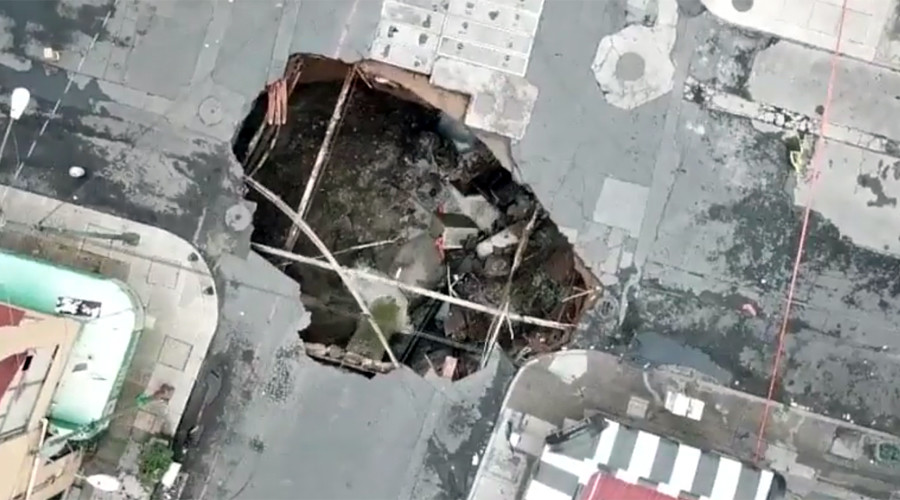 Moment of powerful sinkhole implosion caught on camera (VIDEO)
