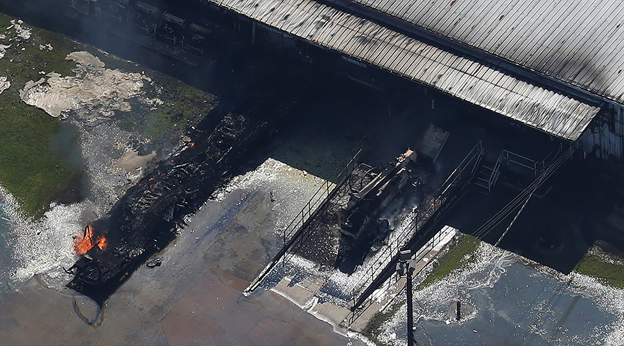 Explosion at Arkema chemical plant in Crosby, Texas causes massive fire