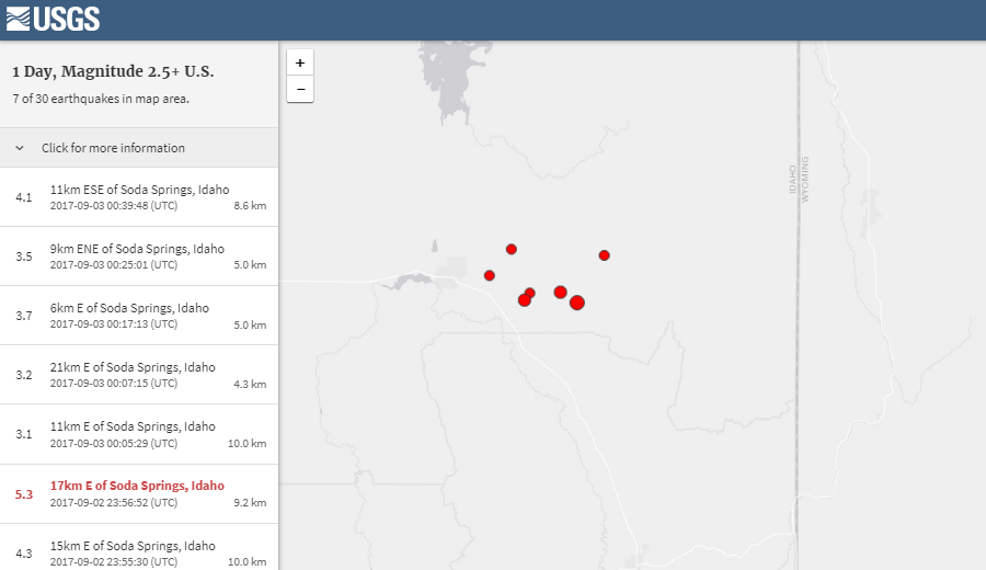 Magnitude 5.3 quake strikes eastern Idaho