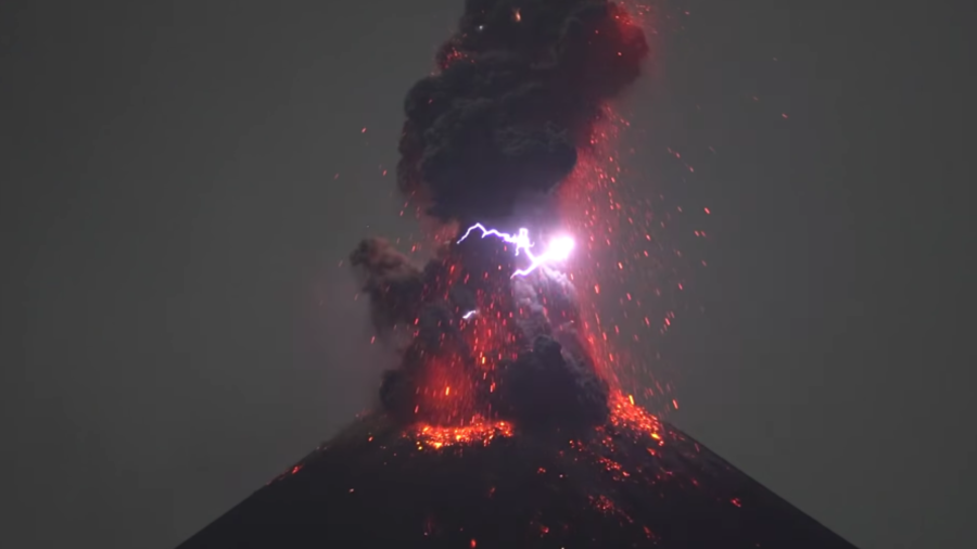 Indonesia's Krakatau volcano creates its own lightning during magnificent eruption (VIDEO)