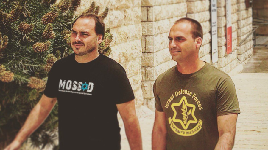 Image of Bolsanaro’s sons wearing pro-IDF & Mossad shirts goes viral