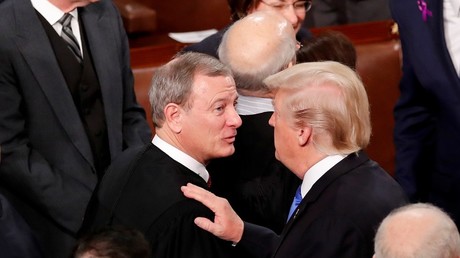 US President Donald Trump and Supreme Court Chief Justice John Roberts (file photo)