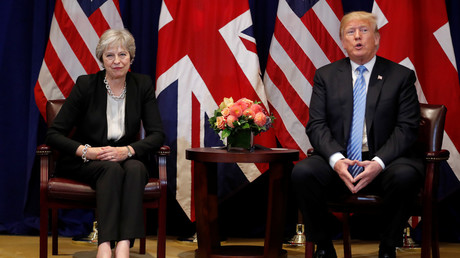 Donald Trump and Theresa May meet on the sidelines of the 73rd UNGA session. ©Reuters / Carlos Barria