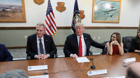 Deputy Defense Secretary Patrick Shanahan (left) and US President Donald Trump, October 2018