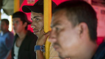 A group of illegal immigrans from Central America deported from the USA, stay in a shelter near the Mexico-U.S. border, in Nogales, Sonora, Mexico (AFP Photo/Alfredo Estrella)