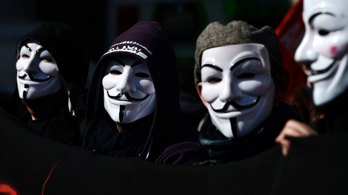 Anonymous protests outside Ohio court as rape trial begins