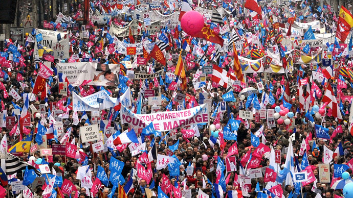 Thousands March In Paris Against Same Sex Marriage And Adoption Photos — Rt News