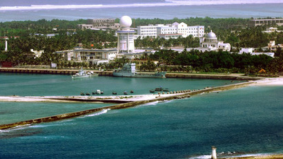 This aerial view of the city of Sansha on an island in the disputed Paracel chain. (AFP Photo)